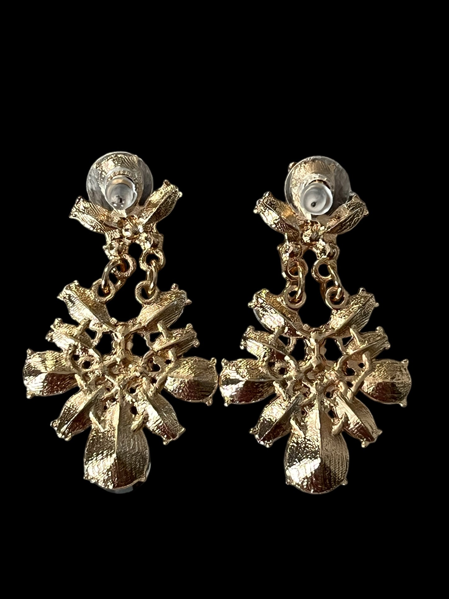 Mardi Gras Earrings, Glittery Rhinestone Party Jewelry. Size Medium or Large