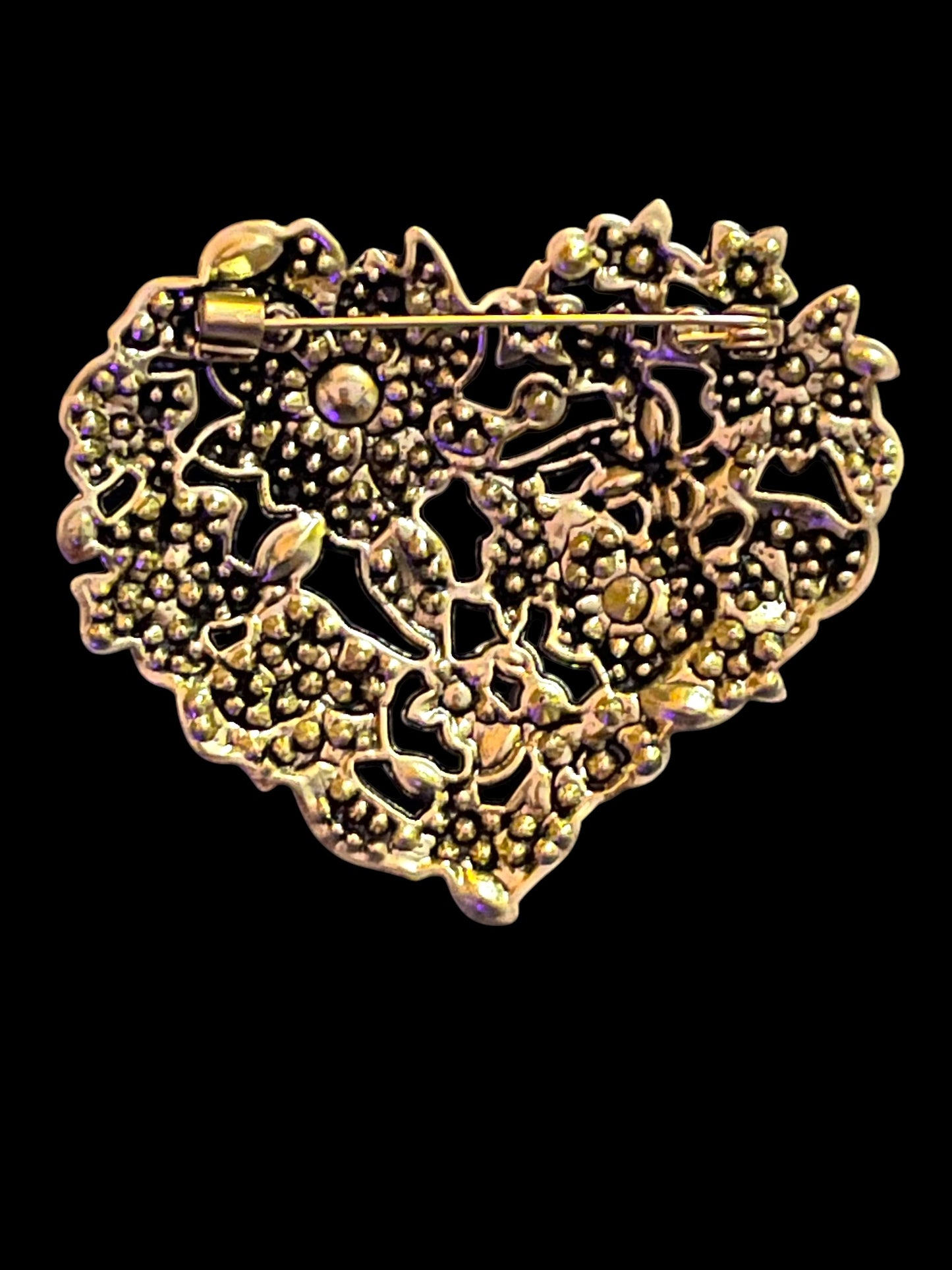 Elegant Baroque Large Heart Love Flower Brooch - Valentine's Day Gift