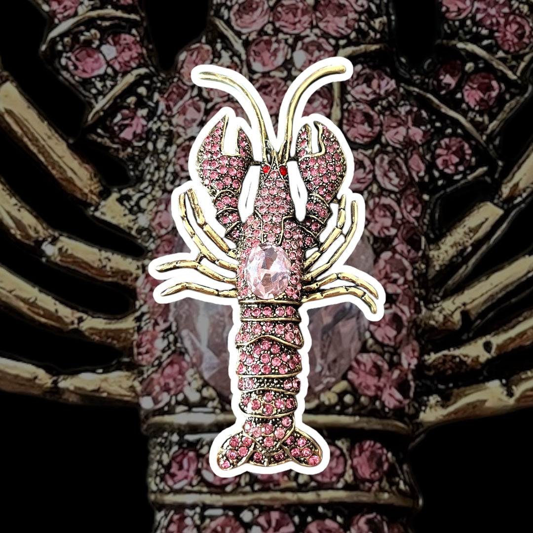 Fashionable Retro Large Crawfish Pendant Brooch - Perfect for Mardi Gras