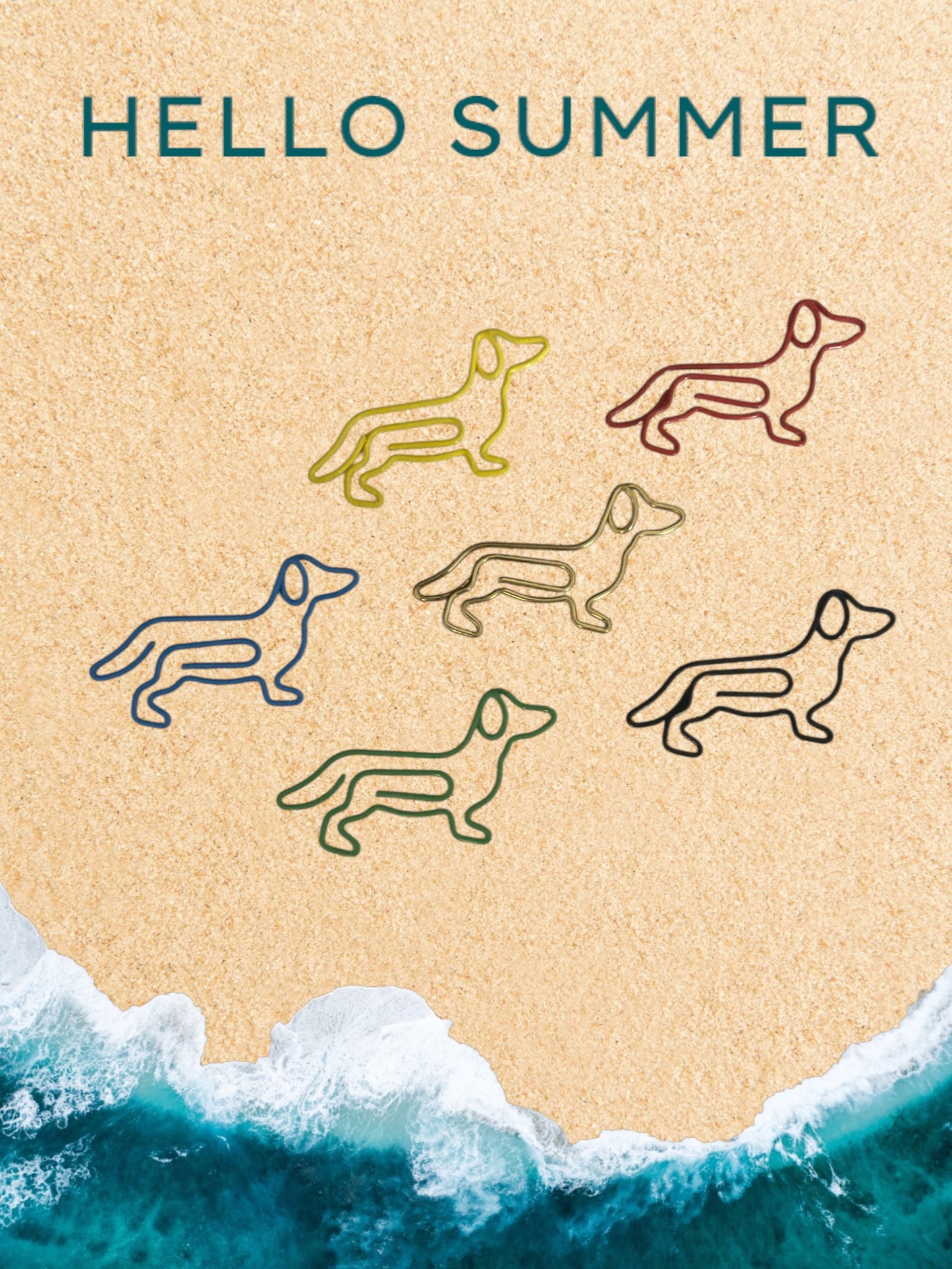 Durable Dachshund Weiner Dog Shaped Metal Paper Clips for Office Use and Dog Enthusiasts - Set of 6