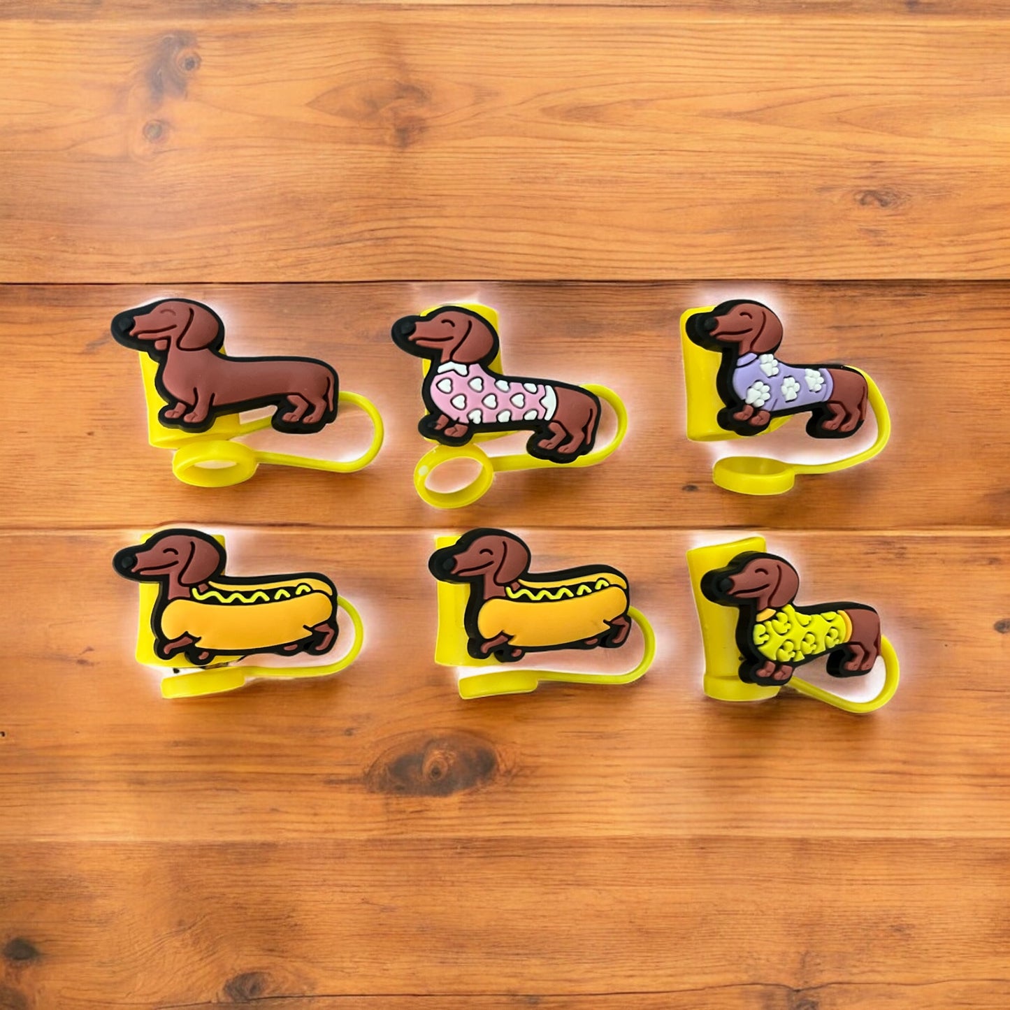 Dachshund Straw Covers – Set of 6 – Adorable and Fun Drink Accessories