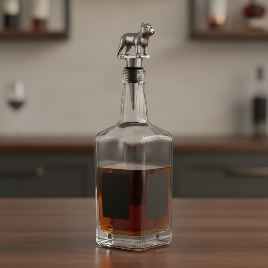 Entzückender Weinflaschenverschluss aus Metall mit französischer Bulldogge und Frenchie-Liebhaber, Gold oder Zinn – ein Muss für Ihre Bar-Kollektion