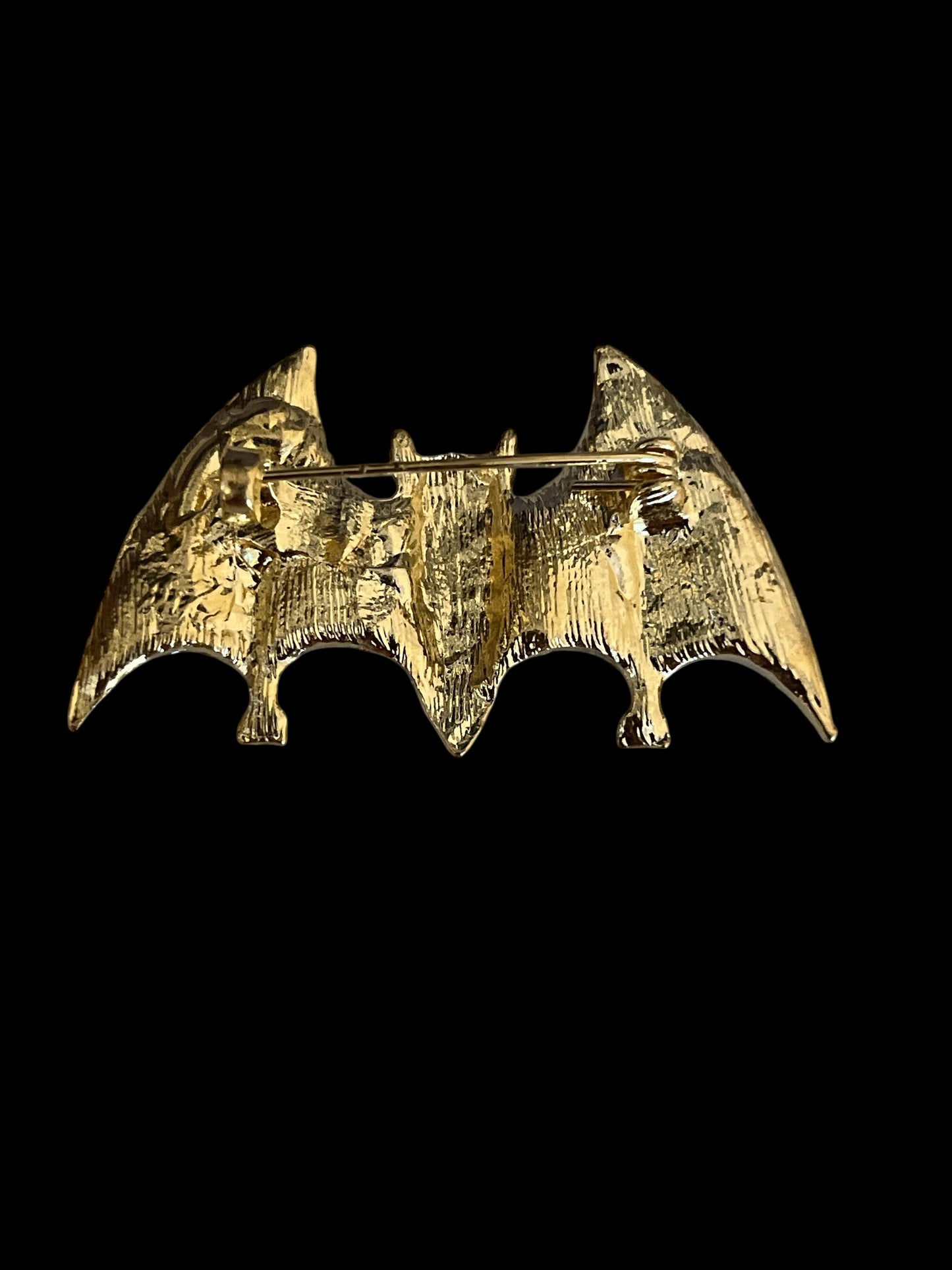 Atemberaubende elegante Halloween-Fledermaus-Anstecknadel in Blau, Grün und Schwarz – funkelnde Strassbrosche