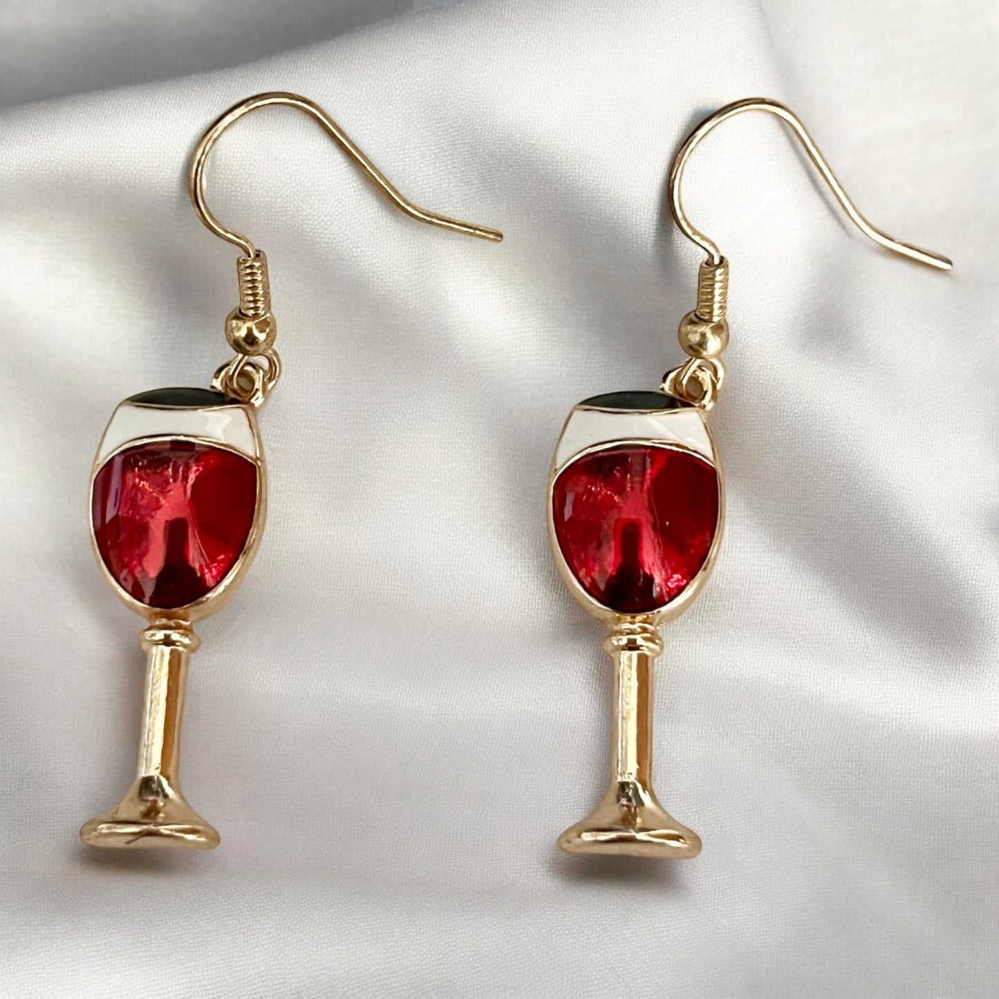 Red Wine Glass Dangle Earrings - Fun and Stylish Gift - Creative Wine Jewelry
