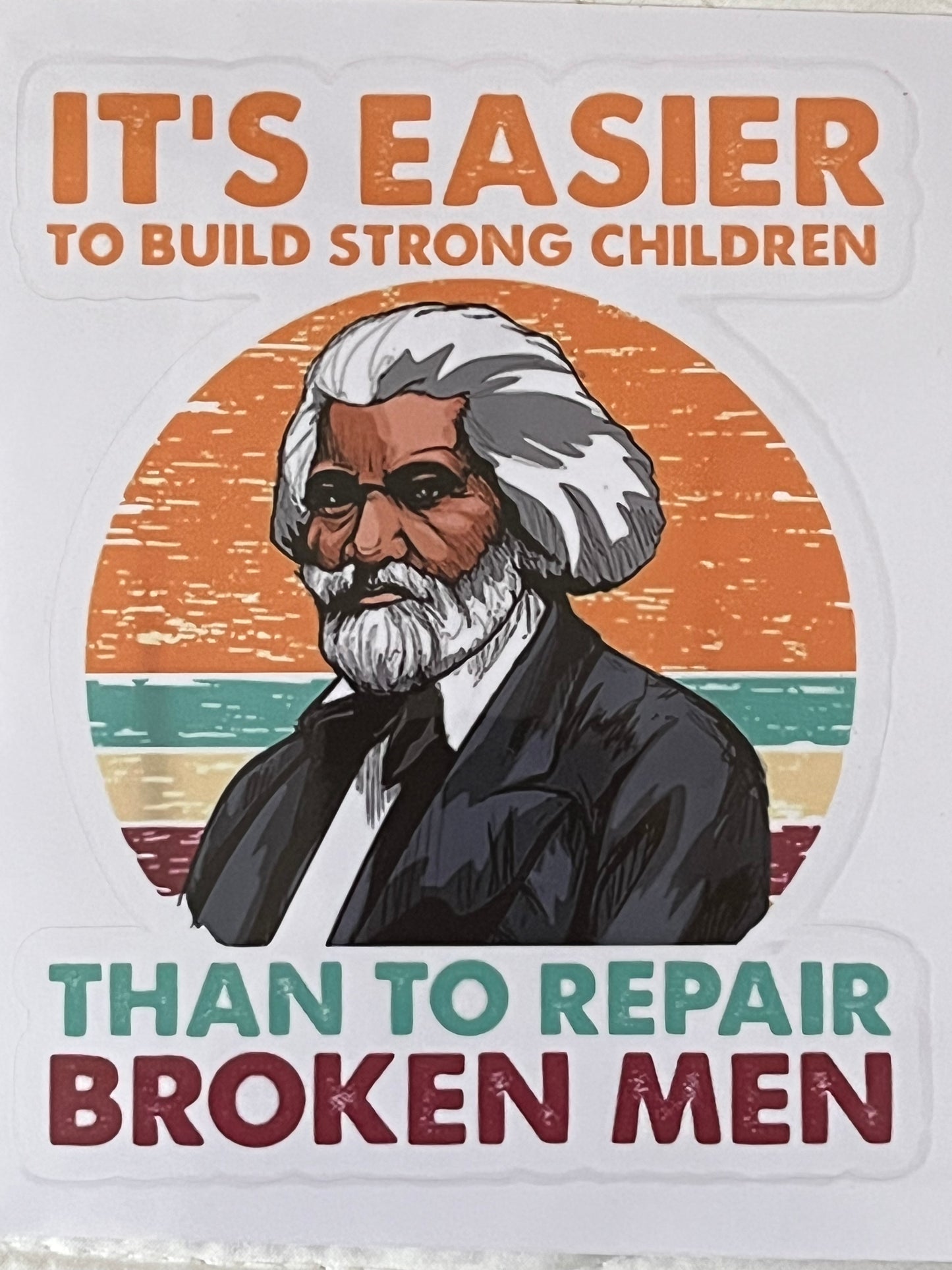 Frederick Douglass Quote Sticker - Self-Adhesive, Single Use, for Helmets and Bumper Cars, Celebrating Black Culture & History