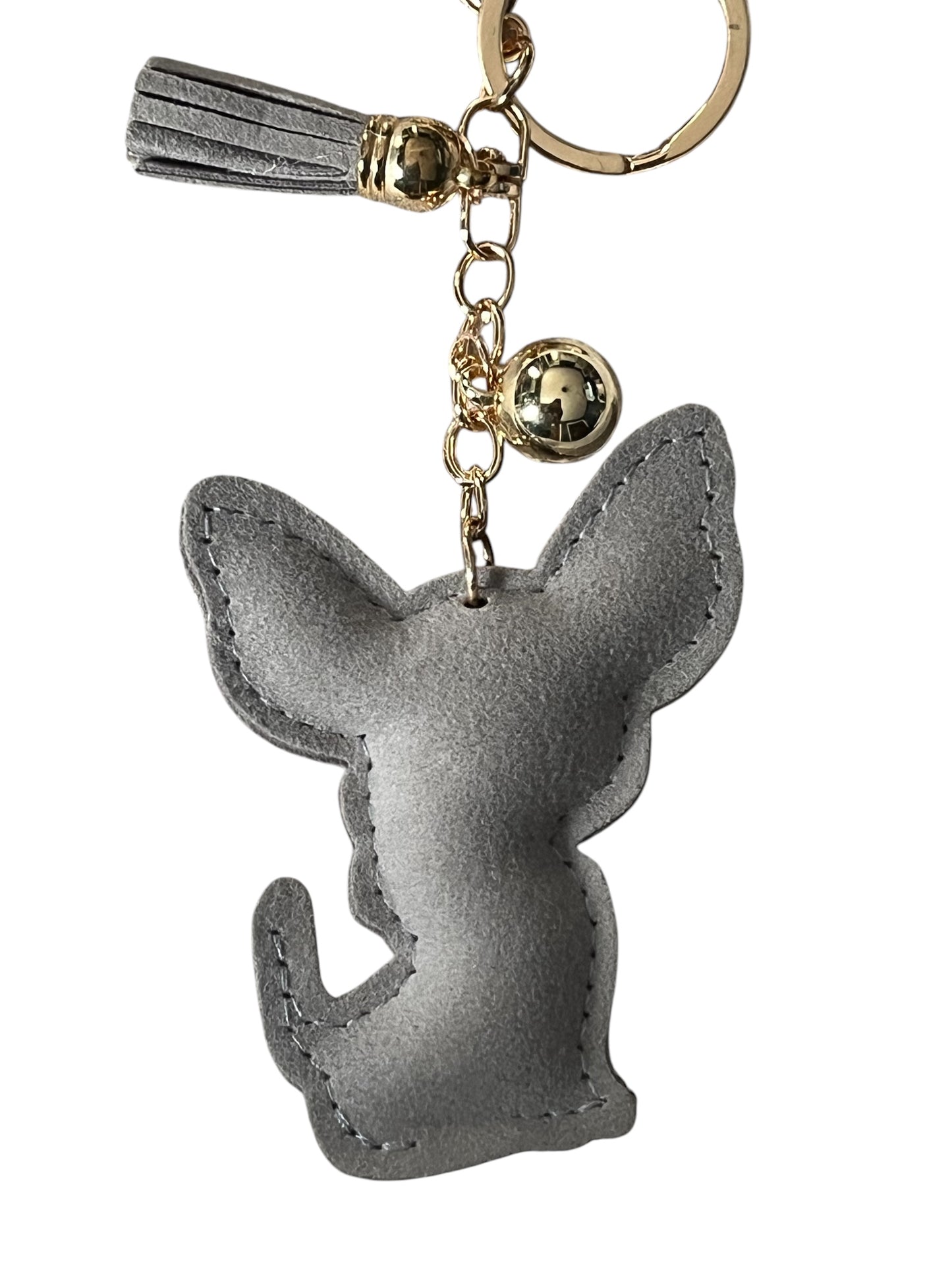 Cute Cartoon Chihuahua Keychain Rhinestone Key Chain. Choose Tan,Silver, Gray, Blue or Black.