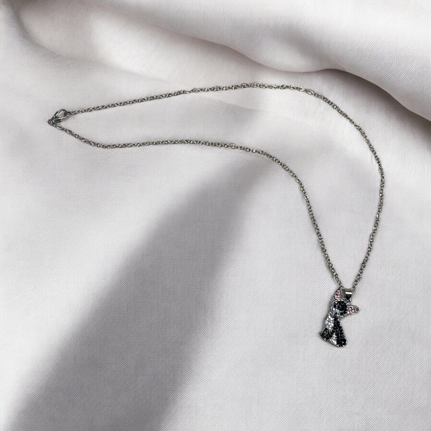 Elegant Black Chihuahua Dog Pendant Necklace: A Stylish and Fine Jewelry Piece