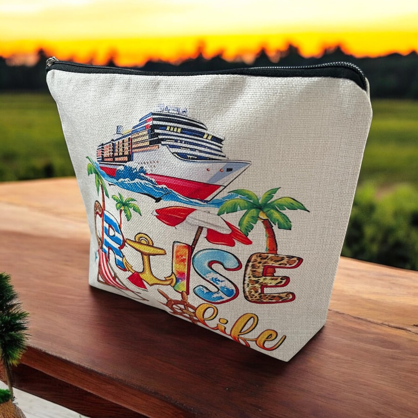 Cruise Life Cosmetic Makeup Zipper Bag