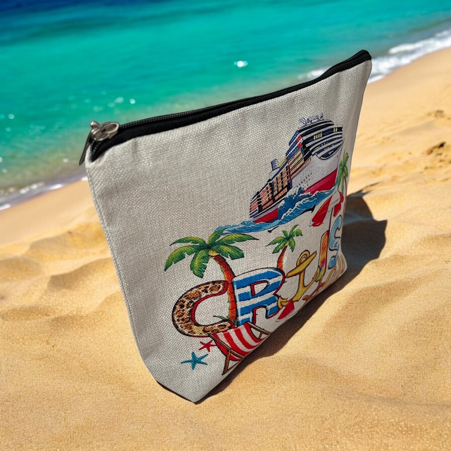 Cruise Life Cosmetic Makeup Zipper Bag