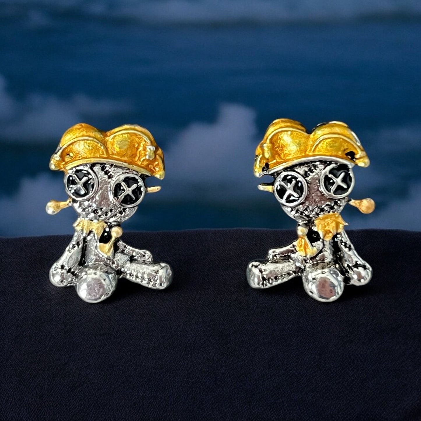 Gothic Voodoo Jester Doll Stud Earrings for the Ultimate New Orleans Vibe