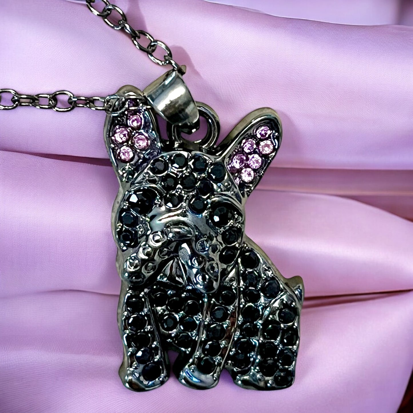 Black French Bulldog Pendant Necklace