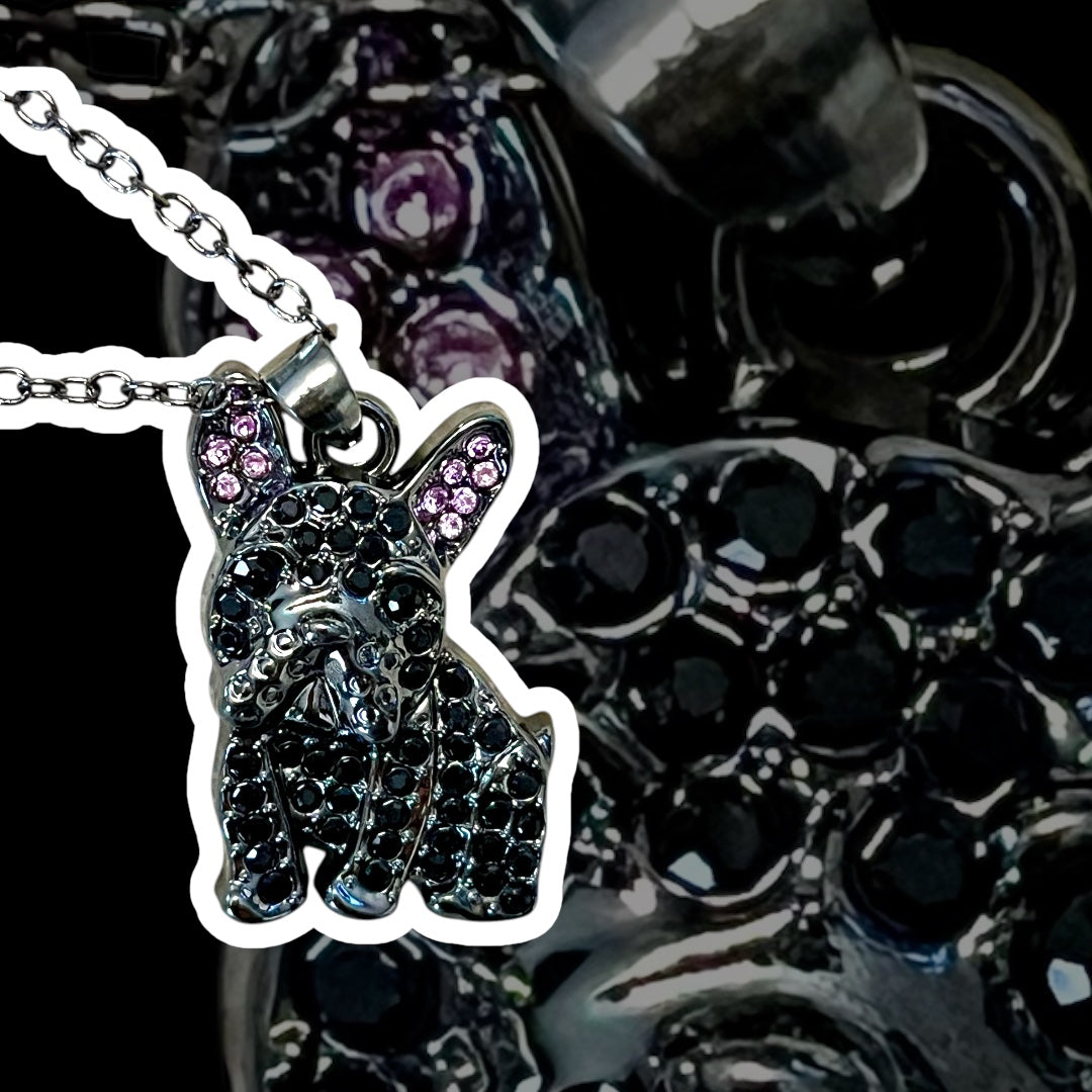 Black French Bulldog Pendant Necklace