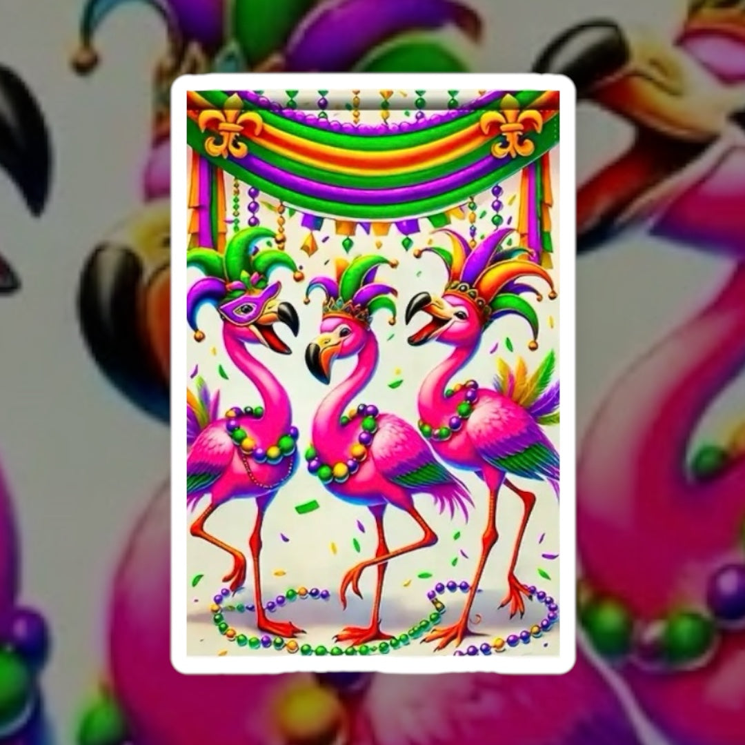 Mardi Gras Carnival Flamingo Garden Flag: Year-Round Festive Decor for All Seasons