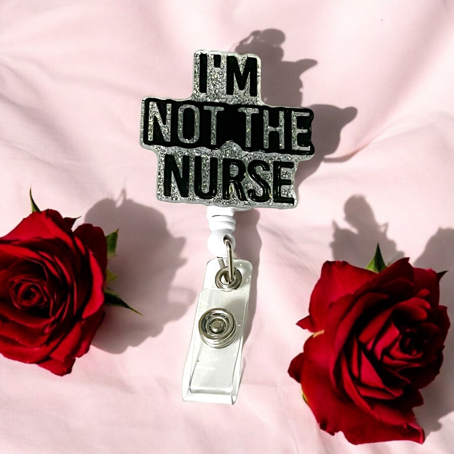 Fun and Durable Retractable Badge Reel - I'M NOT THE NURSE Design for Doctors, Nurses, and Office Workers