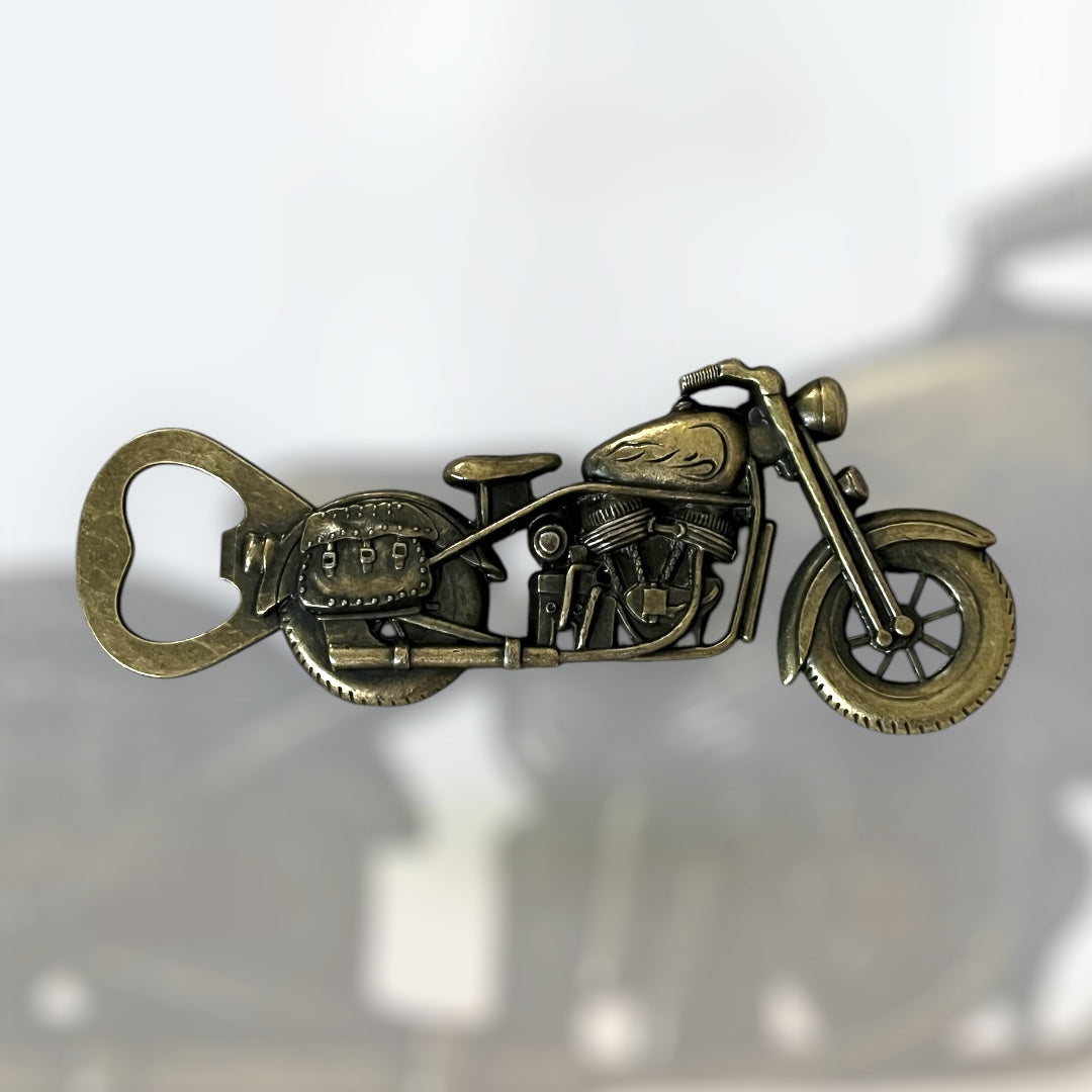 Vintage Style Golden Motorcycle Bottle Opener