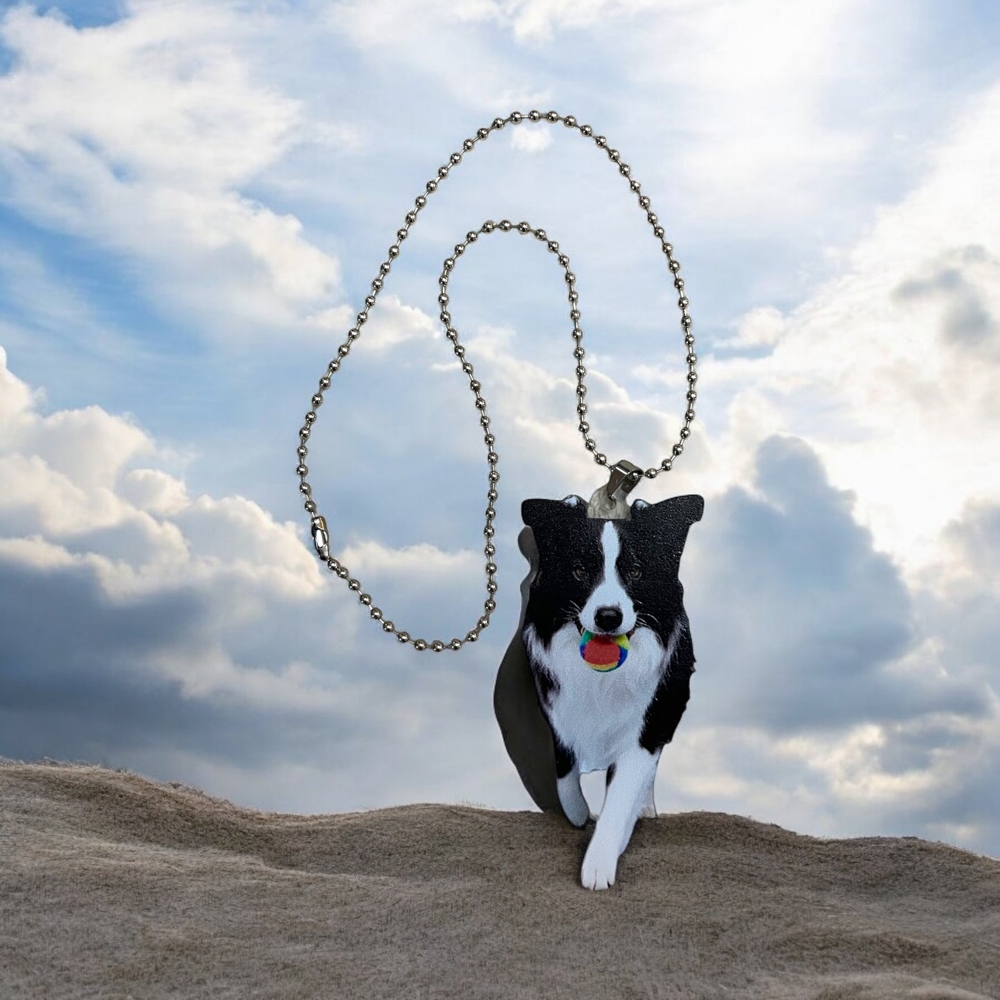 Border Collie 2D Acryl Schlüsselanhänger Ornament - Süßes Geschenk für Hundeliebhaber - Rucksack Charm Dekoration