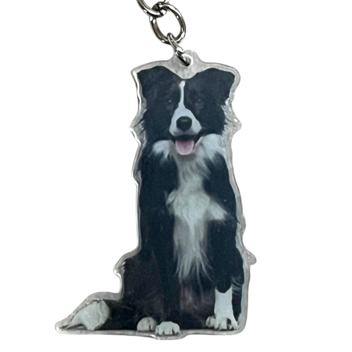 Border Collie 2D Acryl Schlüsselanhänger Ornament - Süßes Geschenk für Hundeliebhaber - Rucksack Charm Dekoration
