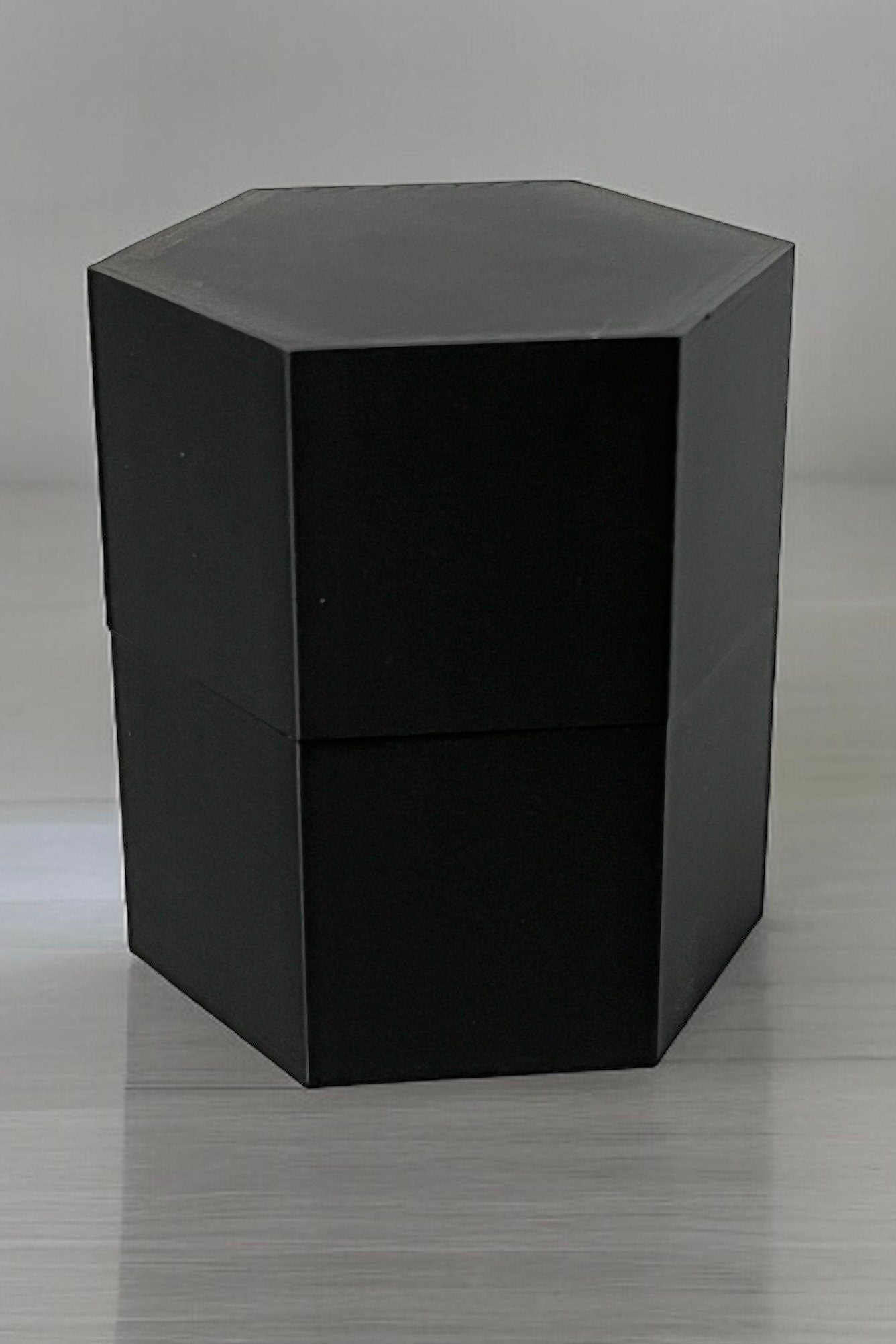 Hexagonal Black Gift or Jewelry Box with Yellow Rose Insert. 3D Printed.