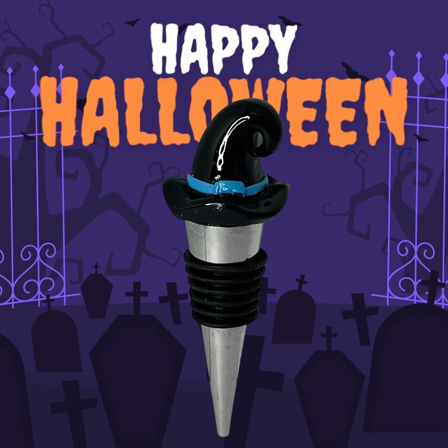 Halloween Witch Hat Stopper for Wine Bottles, Festive Home Decor Accent