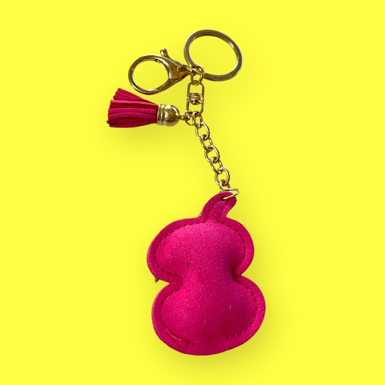 Pink and Blue Emoji Eyes Rhinestone Keychain Bag Charm
