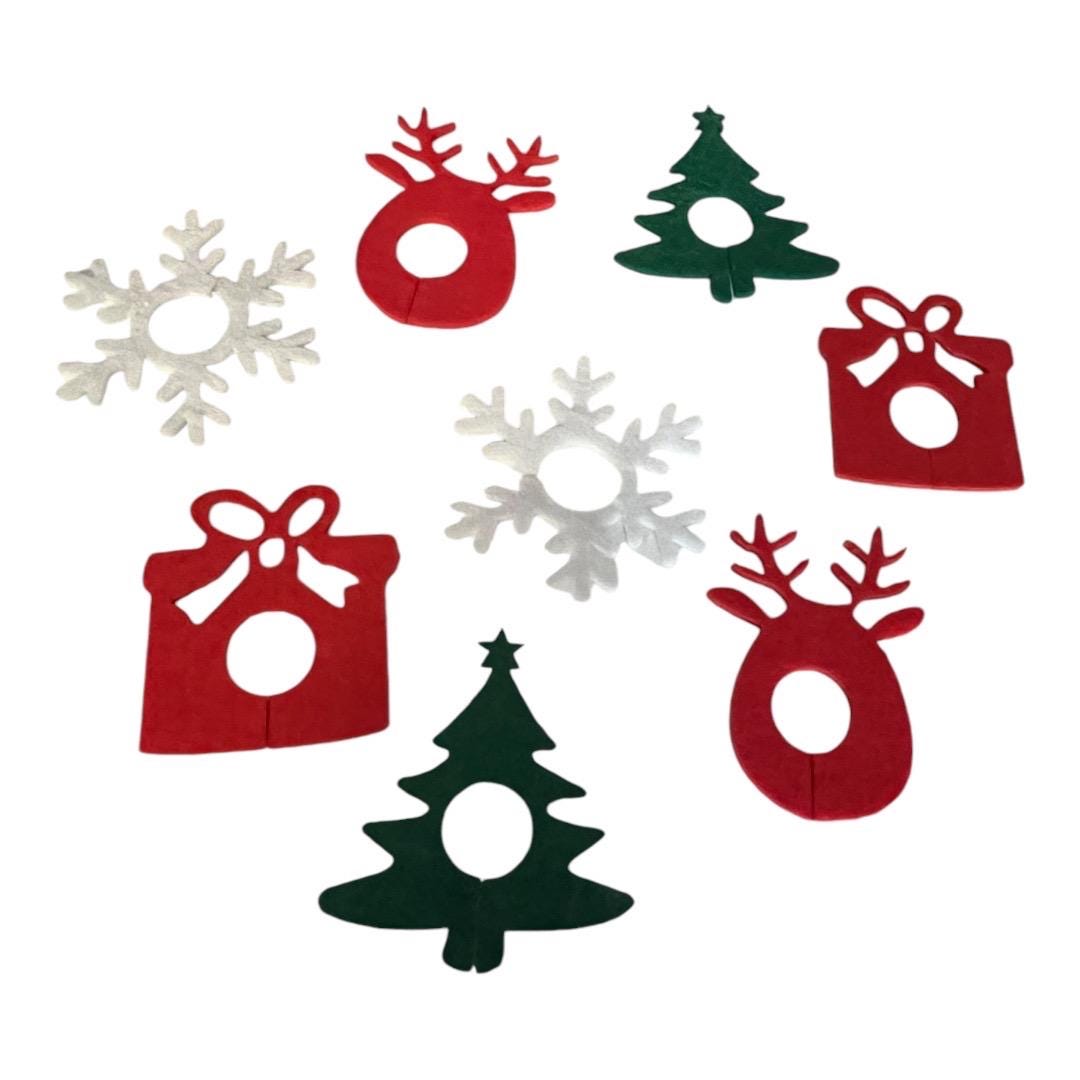 Festive Wine Glass Charms Set - Christmas Drink Decorations for Cheerful Gatherings