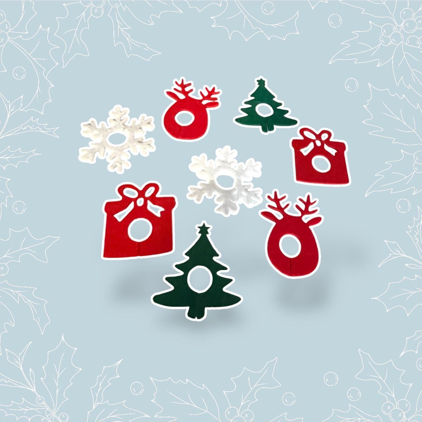 Festive Wine Glass Charms Set - Christmas Drink Decorations for Cheerful Gatherings