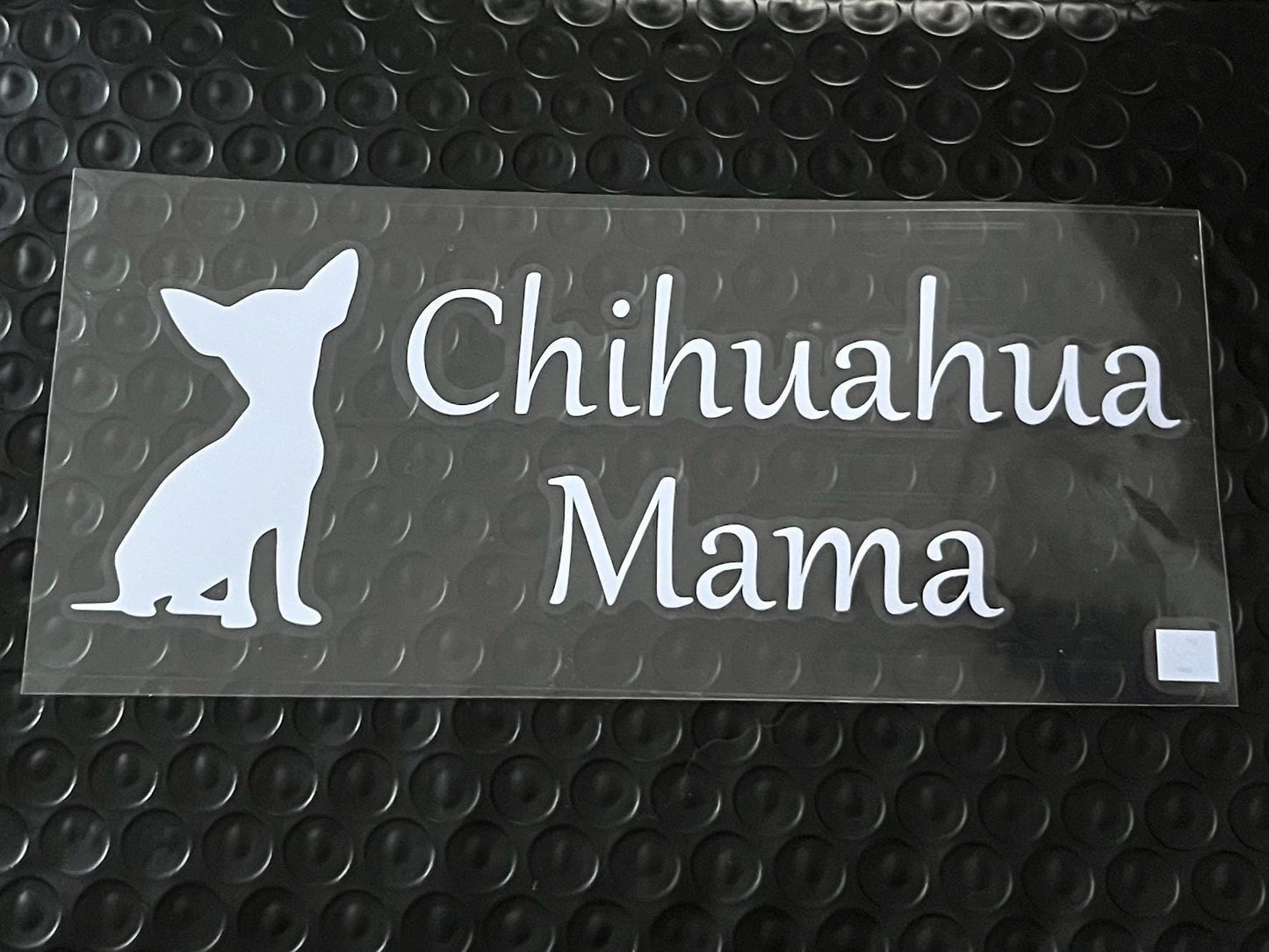 Chihuahua Mama White Car Sticker - Perfect for Laptops & Vehicles!
