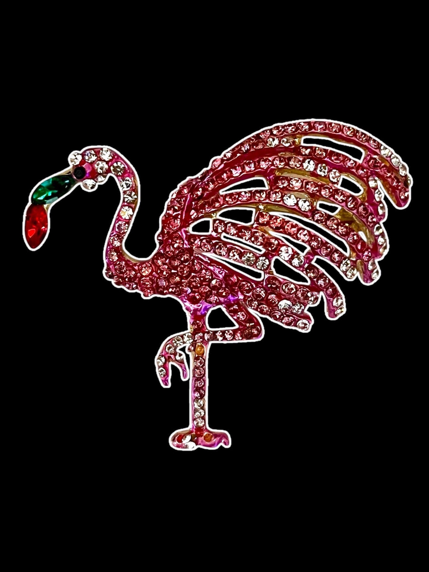 Sparkling Flamingo Brooch Pin: Vintage Glam for Your Outfit