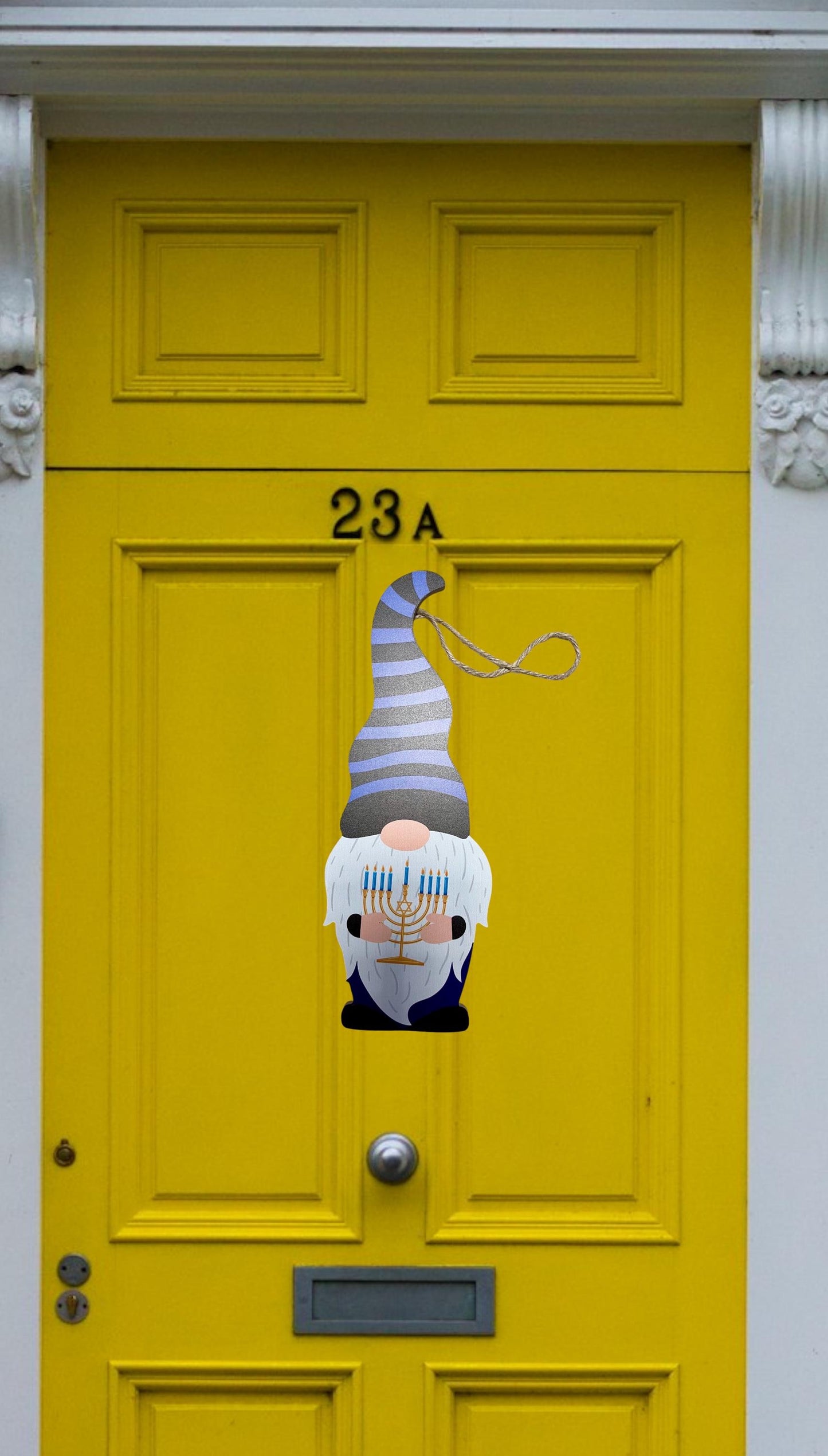 Happy Hanukkah Gnome Wooden Hanging Sign