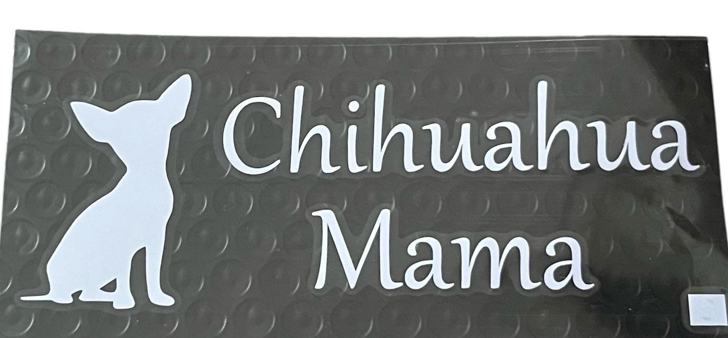 Chihuahua Mama White Car Sticker - Perfect for Laptops & Vehicles!