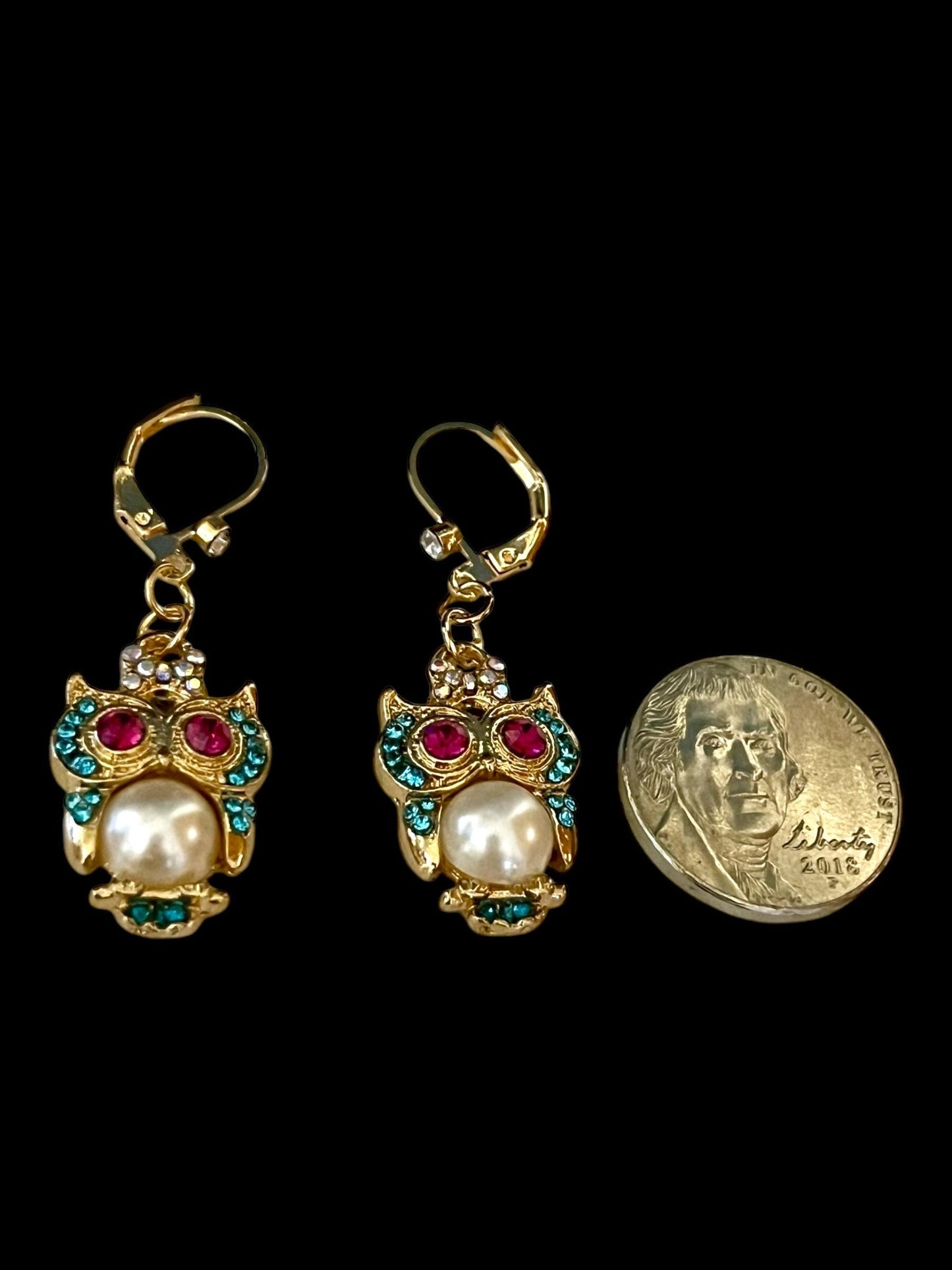 Elegant Owl Drop Earrings - Chic Sparkle for Every Occasion