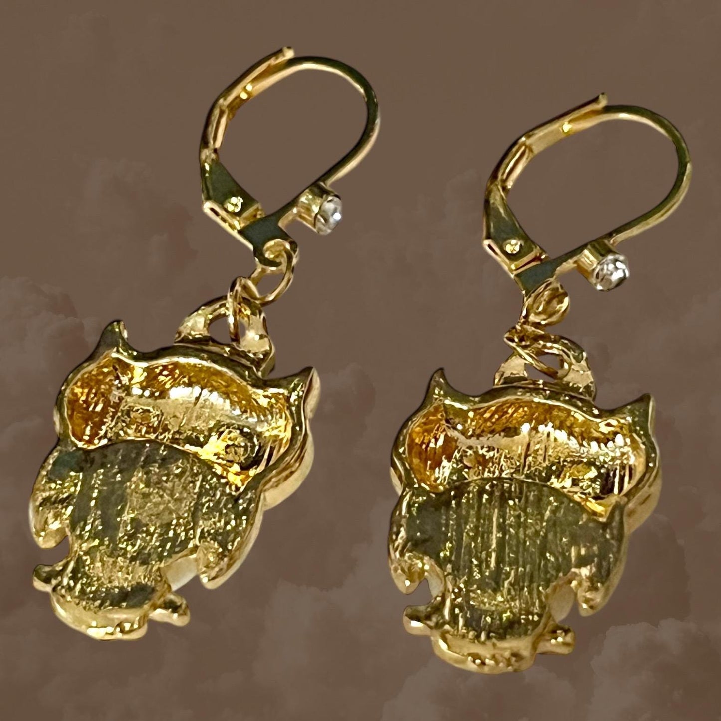 Elegant Owl Drop Earrings - Chic Sparkle for Every Occasion