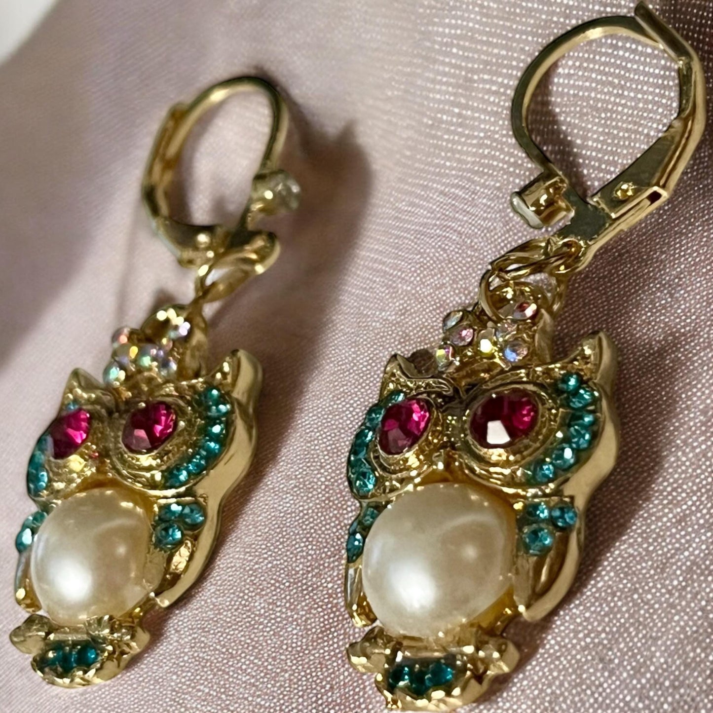 Elegant Owl Drop Earrings - Chic Sparkle for Every Occasion