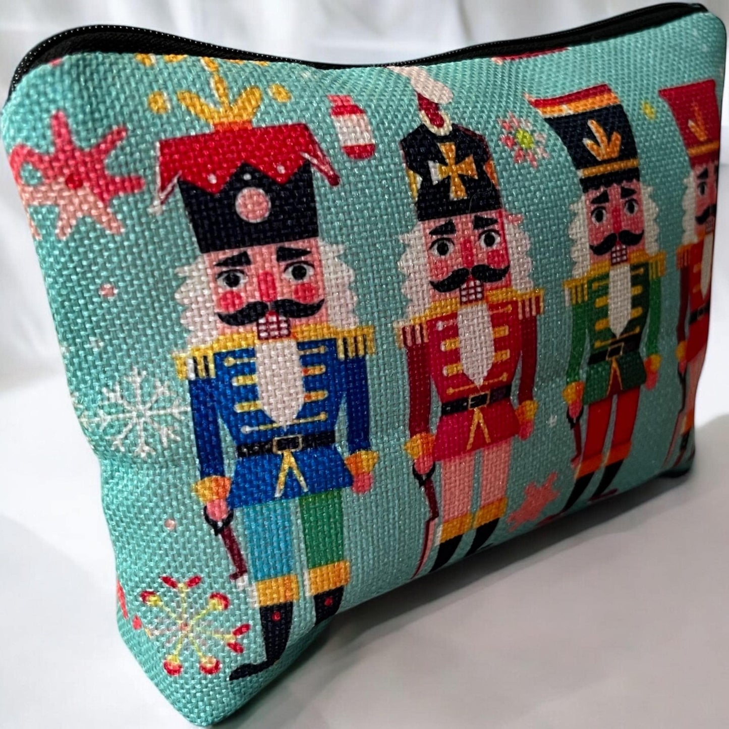 Charming Holiday Nutcracker Cosmetic Makeup Bag - Perfect for Travel!