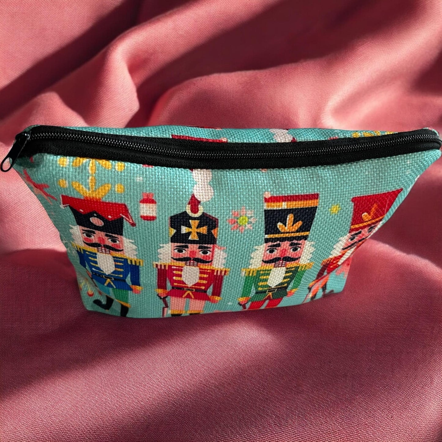 Charming Holiday Nutcracker Cosmetic Makeup Bag - Perfect for Travel!