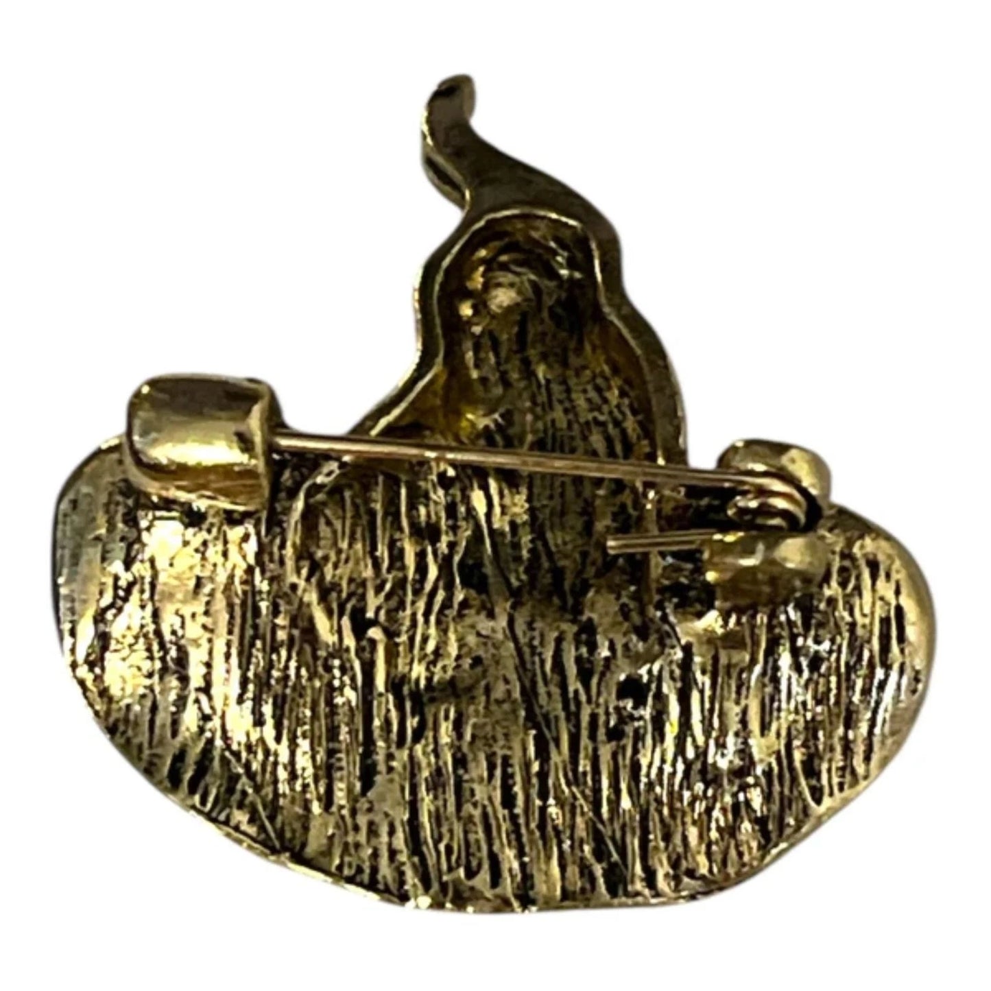 Vintage Style Witch Hat Brooch – Rhinestone Accents – Halloween Jewelry Pin