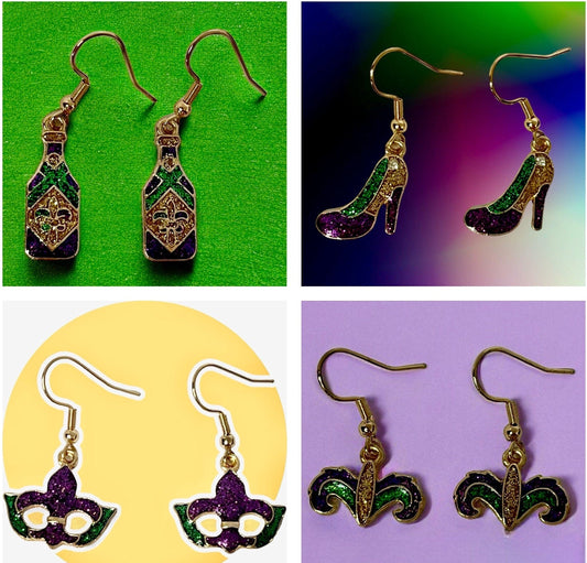 Step Up Your Mardi Gras Style with These Dangle Earrings!