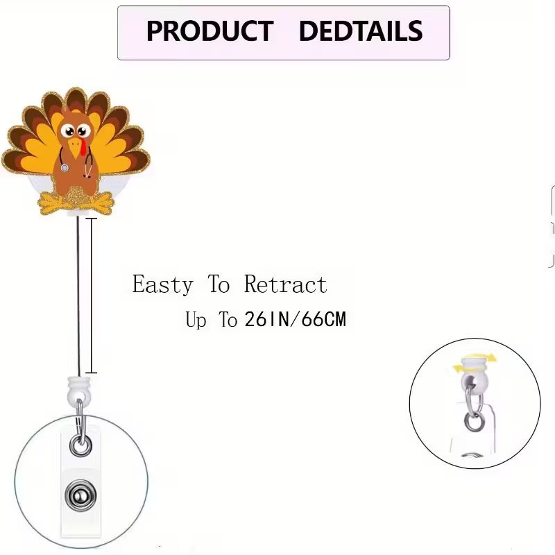 Turkey Retractable Badge Reel with Stethoscope Design