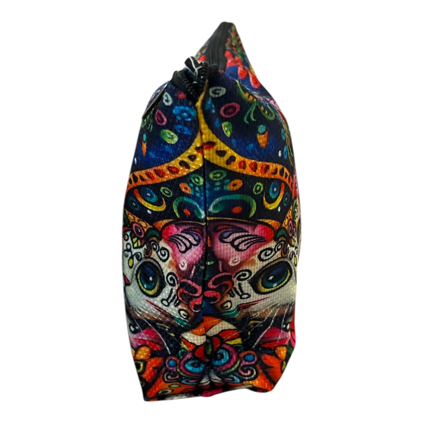 Trio of Cute Cats Cosmetic Bag – 7” x 10.5” – Floral Zipper Pouch for Makeup, Travel & More!
