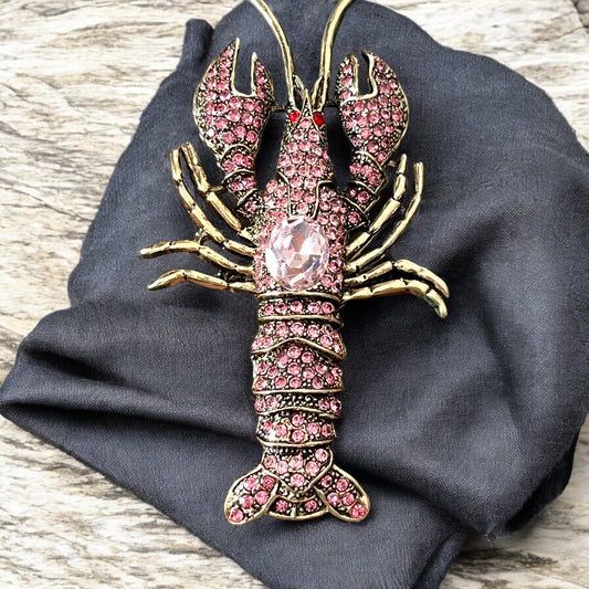 Fashionable Retro Large Crawfish Pendant Brooch - Perfect for Mardi Gras