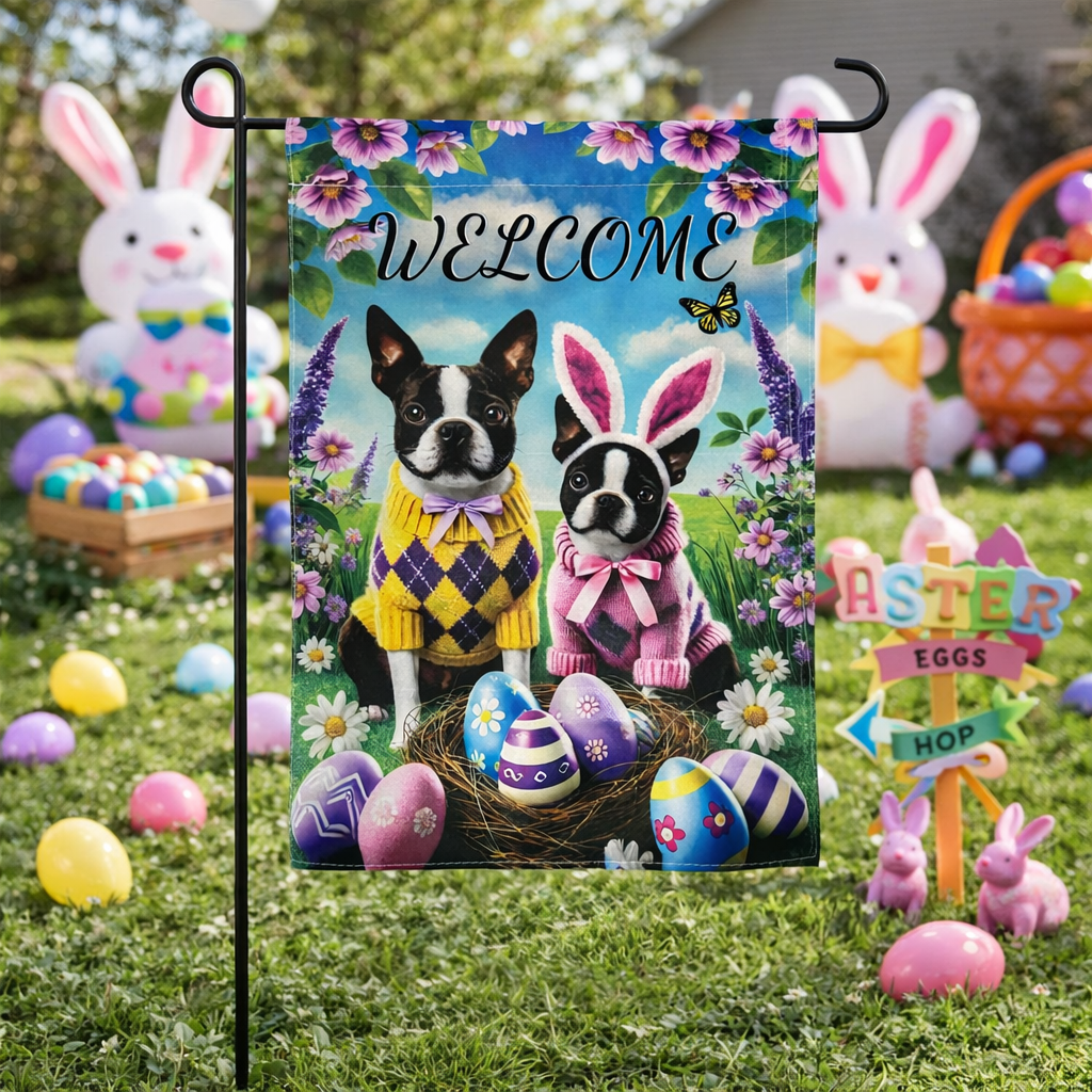 French Bulldog Easter Garden Flag 12 x 18