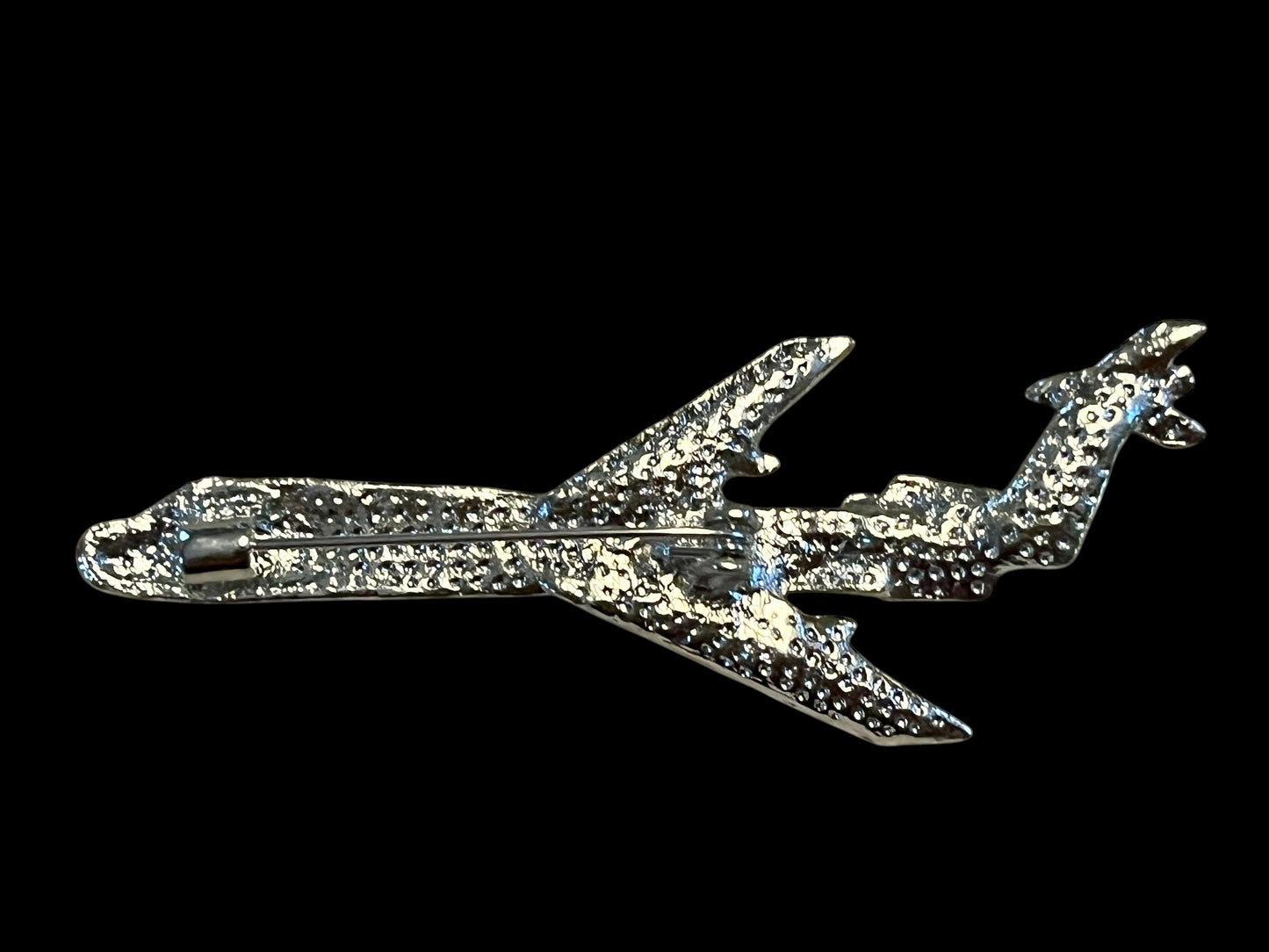 Dazzling Rhinestone Airplane Brooch Pin with Inlaid Design