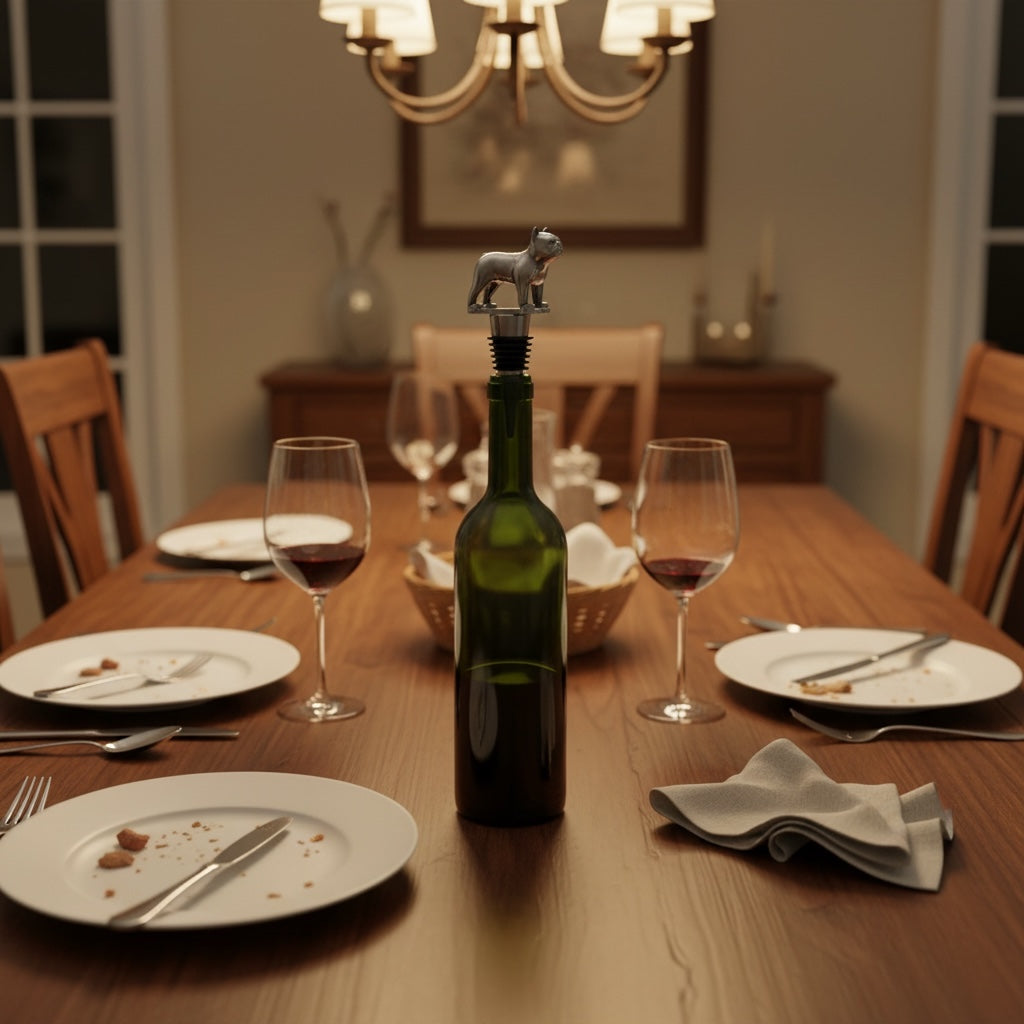 Entzückender Weinflaschenverschluss aus Metall mit französischer Bulldogge und Frenchie-Liebhaber, Gold oder Zinn – ein Muss für Ihre Bar-Kollektion