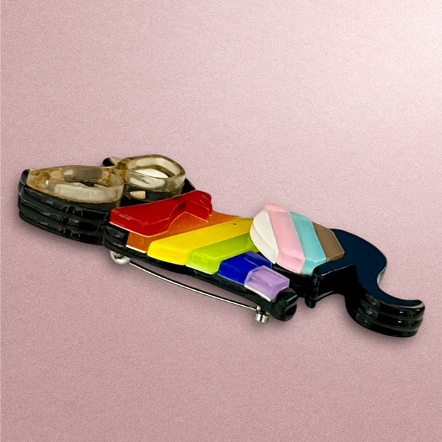 Adorable Rainbow Cat Brooch Pin - Purr-fect for Your Clothing or Bags!