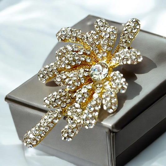 Bloom Beautiful Temperament Fireworks Brooch. Choose Rhinestone or Faux Pearl - New Year's Gift