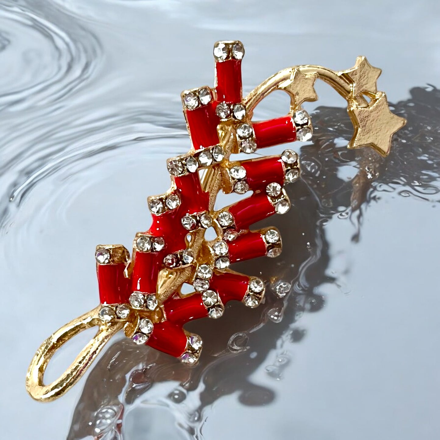 Chinese Style Firecracker Brooch for New Year - Creative Rhinestone Pin Accessory