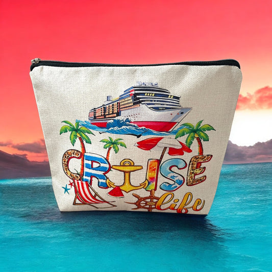 Cruise Life Cosmetic Makeup Zipper Bag