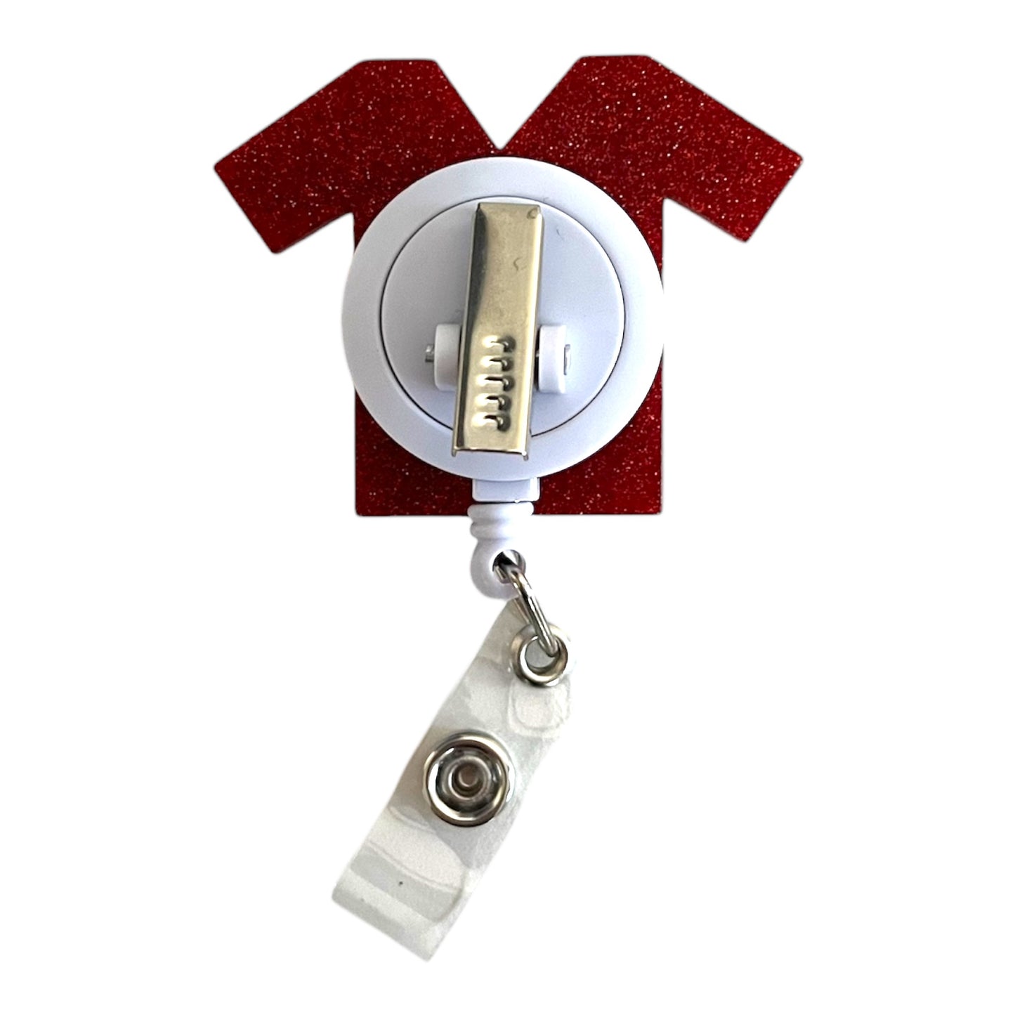 Scrub Life Badge Reel Magenta Glitter Nurse Badge Holder Retractable ID Clip