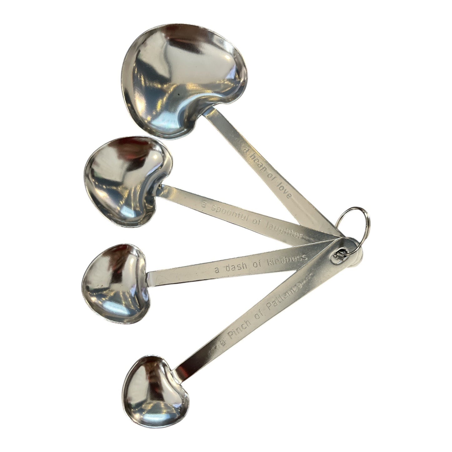 Kate Aspen Heart Measuring Spoons Set of 4 Stainless Steel Wedding Favor Gift New in Box