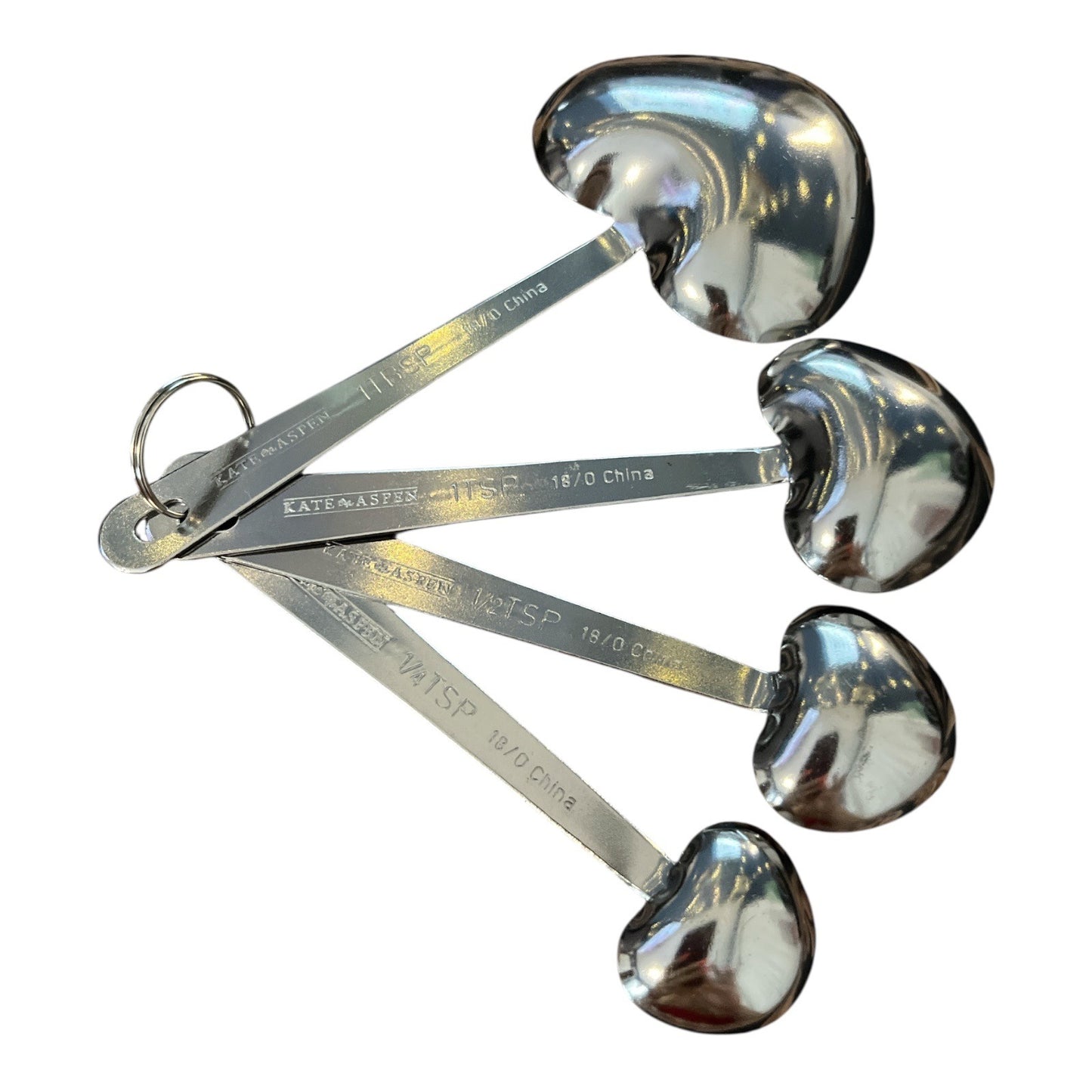 Kate Aspen Heart Measuring Spoons Set of 4 Stainless Steel Wedding Favor Gift New in Box